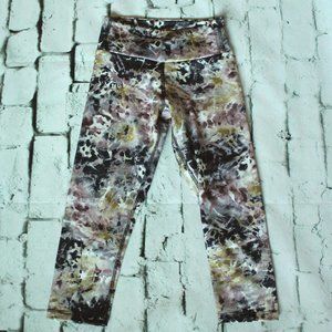 CAPRI WORKOUT EXERCISE TIGHTS, TIE DYE, SIZE XS